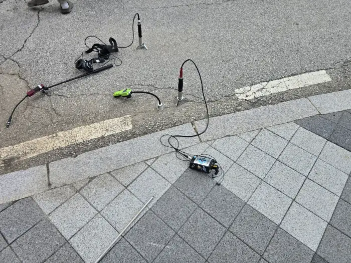 청음 장비로 누수 지점 탐지